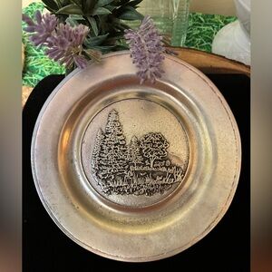 Wilton Columbia PA Armetale Forest Tree Scene Textured Decorative Plate